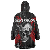 Generation X Mohawk Skull Wearable Blanket Hoodie Distressed Punk Rock Grunge