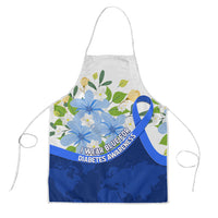 Diabetes Awareness Ribbon Apron Floral Blue Ribbon World Map