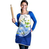 Diabetes Awareness Ribbon Apron Floral Blue Ribbon World Map