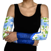Diabetes Awareness Ribbon Arm Sleeves Floral Blue Ribbon World Map