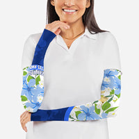 Diabetes Awareness Ribbon Arm Sleeves Floral Blue Ribbon World Map