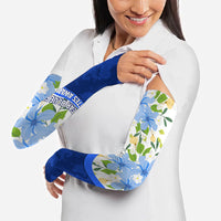 Diabetes Awareness Ribbon Arm Sleeves Floral Blue Ribbon World Map