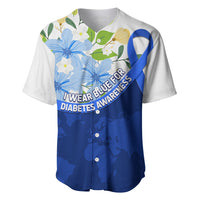 Diabetes Awareness Ribbon Baseball Jersey Floral Blue Ribbon World Map