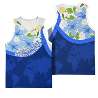 Diabetes Awareness Ribbon Basketball Jersey Floral Blue Ribbon World Map