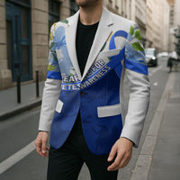 Diabetes Awareness Ribbon Blazer Floral Blue Ribbon World Map
