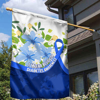 Diabetes Awareness Ribbon Garden Flag Floral Blue Ribbon World Map