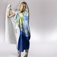 Diabetes Awareness Ribbon Hooded Blanket Floral Blue Ribbon World Map