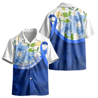 Diabetes Awareness Ribbon Kid Hawaiian Shirt Floral Blue Ribbon World Map