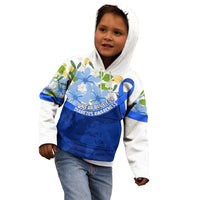 Diabetes Awareness Ribbon Kid Hoodie Floral Blue Ribbon World Map