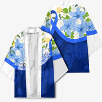 Diabetes Awareness Ribbon Kimono Floral Blue Ribbon World Map