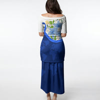 Diabetes Awareness Ribbon Puletasi Floral Blue Ribbon World Map