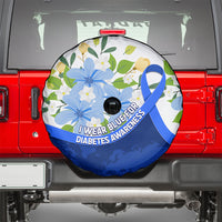 Diabetes Awareness Ribbon Spare Tire Cover Floral Blue Ribbon World Map