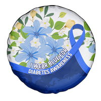 Diabetes Awareness Ribbon Spare Tire Cover Floral Blue Ribbon World Map