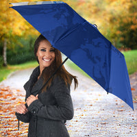 Diabetes Awareness Ribbon Umbrella Floral Blue Ribbon World Map