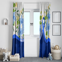 Diabetes Awareness Ribbon Window Curtain Floral Blue Ribbon World Map