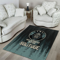 Bigfoot Wilderness Solitude Area Rug Cryptid Forest Graphic In Distressed Vintage Style