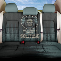 Bigfoot Wilderness Solitude Back Car Seat Cover Cryptid Forest Graphic In Distressed Vintage Style