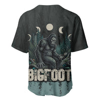Bigfoot Wilderness Solitude Baseball Jersey Cryptid Forest Graphic In Distressed Vintage Style