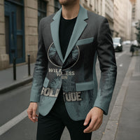 Bigfoot Wilderness Solitude Blazer Cryptid Forest Graphic In Distressed Vintage Style