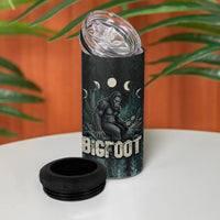 Bigfoot Wilderness Solitude 4 in 1 Can Cooler Tumbler Cryptid Forest Graphic In Distressed Vintage Style