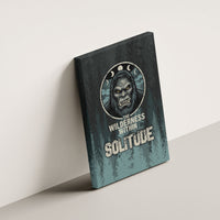 Bigfoot Wilderness Solitude Canvas Wall Art Cryptid Forest Graphic In Distressed Vintage Style