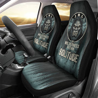 Bigfoot Wilderness Solitude Car Seat Cover Cryptid Forest Graphic In Distressed Vintage Style
