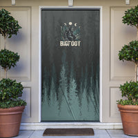 Bigfoot Wilderness Solitude Door Cover Cryptid Forest Graphic In Distressed Vintage Style