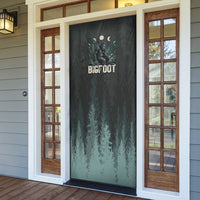 Bigfoot Wilderness Solitude Door Cover Cryptid Forest Graphic In Distressed Vintage Style