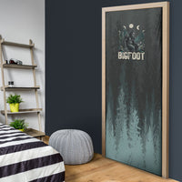 Bigfoot Wilderness Solitude Door Cover Cryptid Forest Graphic In Distressed Vintage Style