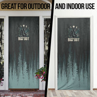 Bigfoot Wilderness Solitude Door Cover Cryptid Forest Graphic In Distressed Vintage Style