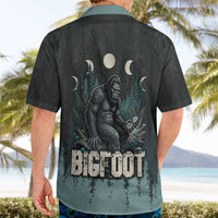 Bigfoot Wilderness Solitude Hawaiian Shirt Cryptid Forest Graphic In Distressed Vintage Style