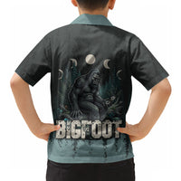 Bigfoot Wilderness Solitude Hawaiian Shirt Cryptid Forest Graphic In Distressed Vintage Style