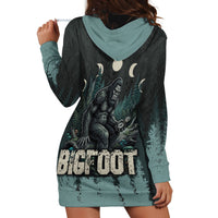 Bigfoot Wilderness Solitude Hoodie Dress Cryptid Forest Graphic In Distressed Vintage Style