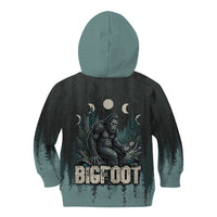 Bigfoot Wilderness Solitude Kid Hoodie Cryptid Forest Graphic In Distressed Vintage Style