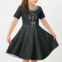 Bigfoot Wilderness Solitude Kid Short Sleeve Dress Cryptid Forest Graphic In Distressed Vintage Style