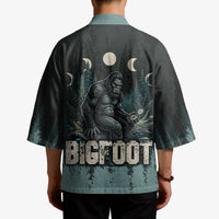 Bigfoot Wilderness Solitude Kimono Cryptid Forest Graphic In Distressed Vintage Style