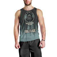 Bigfoot Wilderness Solitude Men Tank Top Cryptid Forest Graphic In Distressed Vintage Style