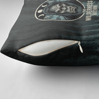 Bigfoot Wilderness Solitude Pillow Cover Cryptid Forest Graphic In Distressed Vintage Style
