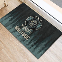 Bigfoot Wilderness Solitude Rubber Doormat Cryptid Forest Graphic In Distressed Vintage Style