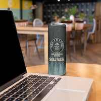 Bigfoot Wilderness Solitude Skinny Tumbler Cryptid Forest Graphic In Distressed Vintage Style