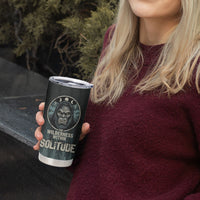 Bigfoot Wilderness Solitude Tumbler Cup Cryptid Forest Graphic In Distressed Vintage Style