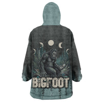 Bigfoot Wilderness Solitude Wearable Blanket Hoodie Cryptid Forest Graphic In Distressed Vintage Style