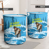 Bigfoot Sasquatch I'd Rather Be Fishing Laundry Basket Funny Angler Humorous Outdoors Graphic Art