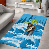 Bigfoot Sasquatch I'd Rather Be Fishing Area Rug Funny Angler Humorous Outdoors Graphic Art