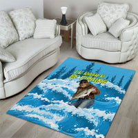 Bigfoot Sasquatch I'd Rather Be Fishing Area Rug Funny Angler Humorous Outdoors Graphic Art