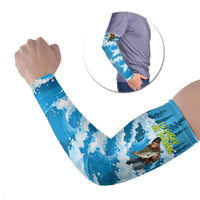 Bigfoot Sasquatch I'd Rather Be Fishing Arm Sleeves Funny Angler Humorous Outdoors Graphic Art