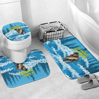 Bigfoot Sasquatch I'd Rather Be Fishing Bathroom Set Funny Angler Humorous Outdoors Graphic Art