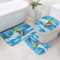 Bigfoot Sasquatch I'd Rather Be Fishing Bathroom Set Funny Angler Humorous Outdoors Graphic Art