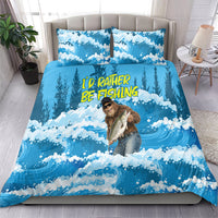Bigfoot Sasquatch I'd Rather Be Fishing Bedding Set Funny Angler Humorous Outdoors Graphic Art