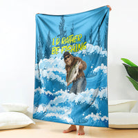 Bigfoot Sasquatch I'd Rather Be Fishing Blanket Funny Angler Humorous Outdoors Graphic Art